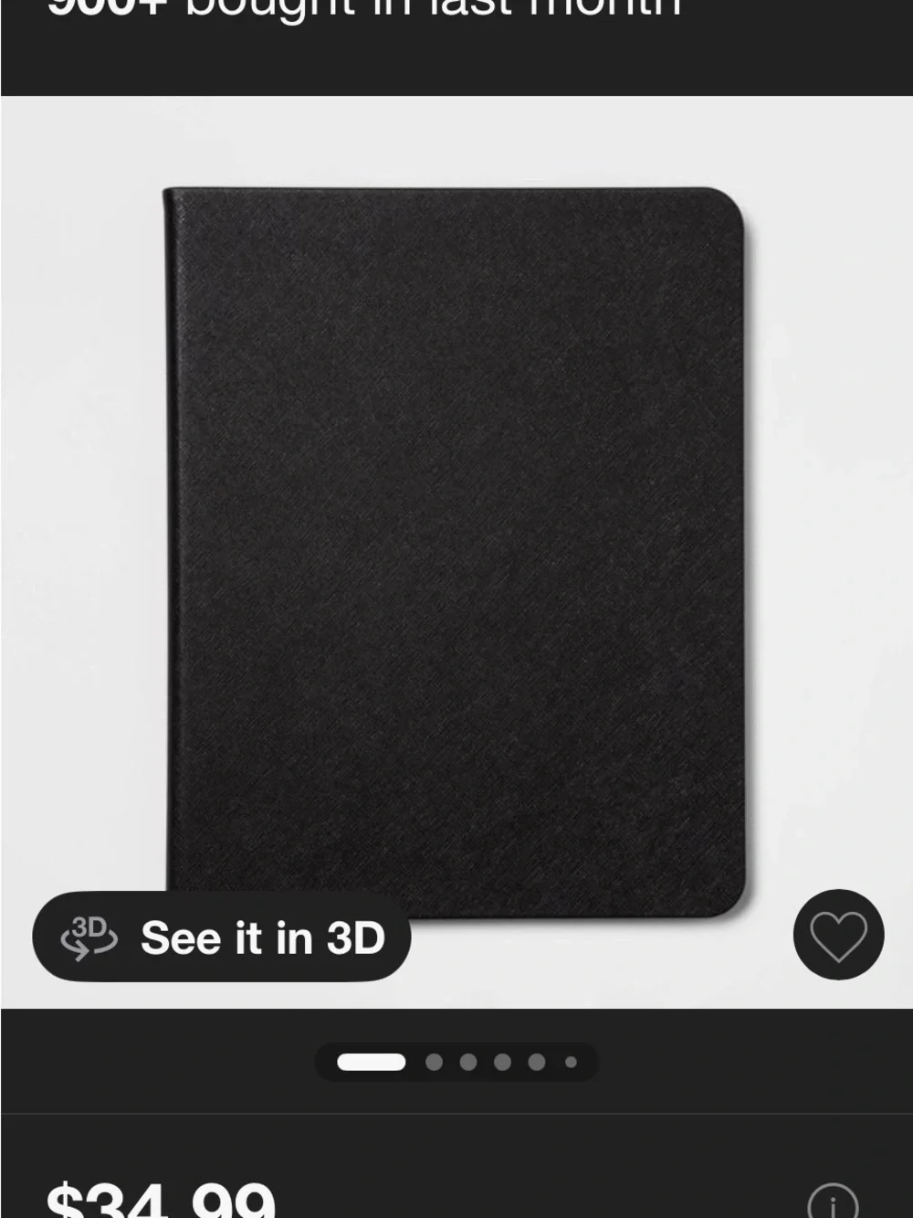 iPad Pro 11 4th Gen & Air 5th Gen/M2/M3 Case Heyday Black Saffiano